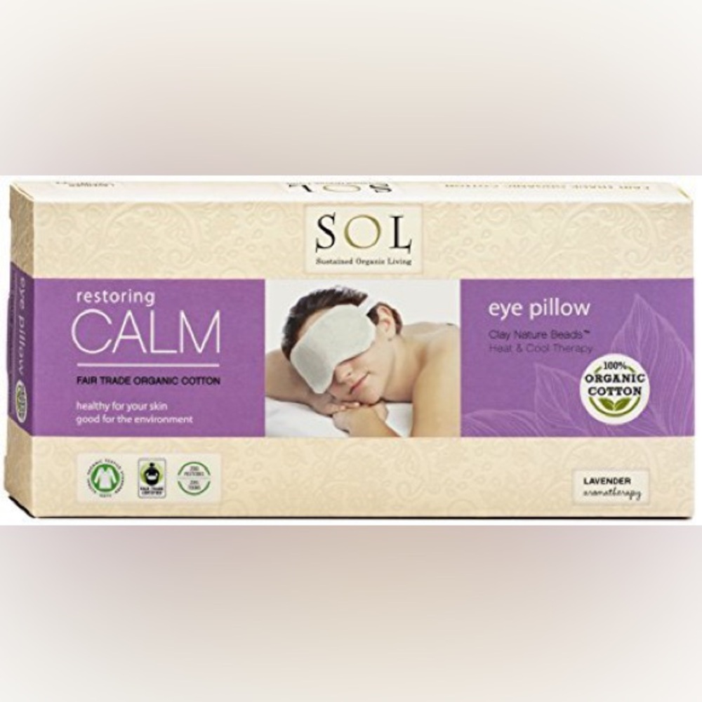 Lavender Eye Pillow Organic Cotton Hot & Cold Therapy SOL Organics